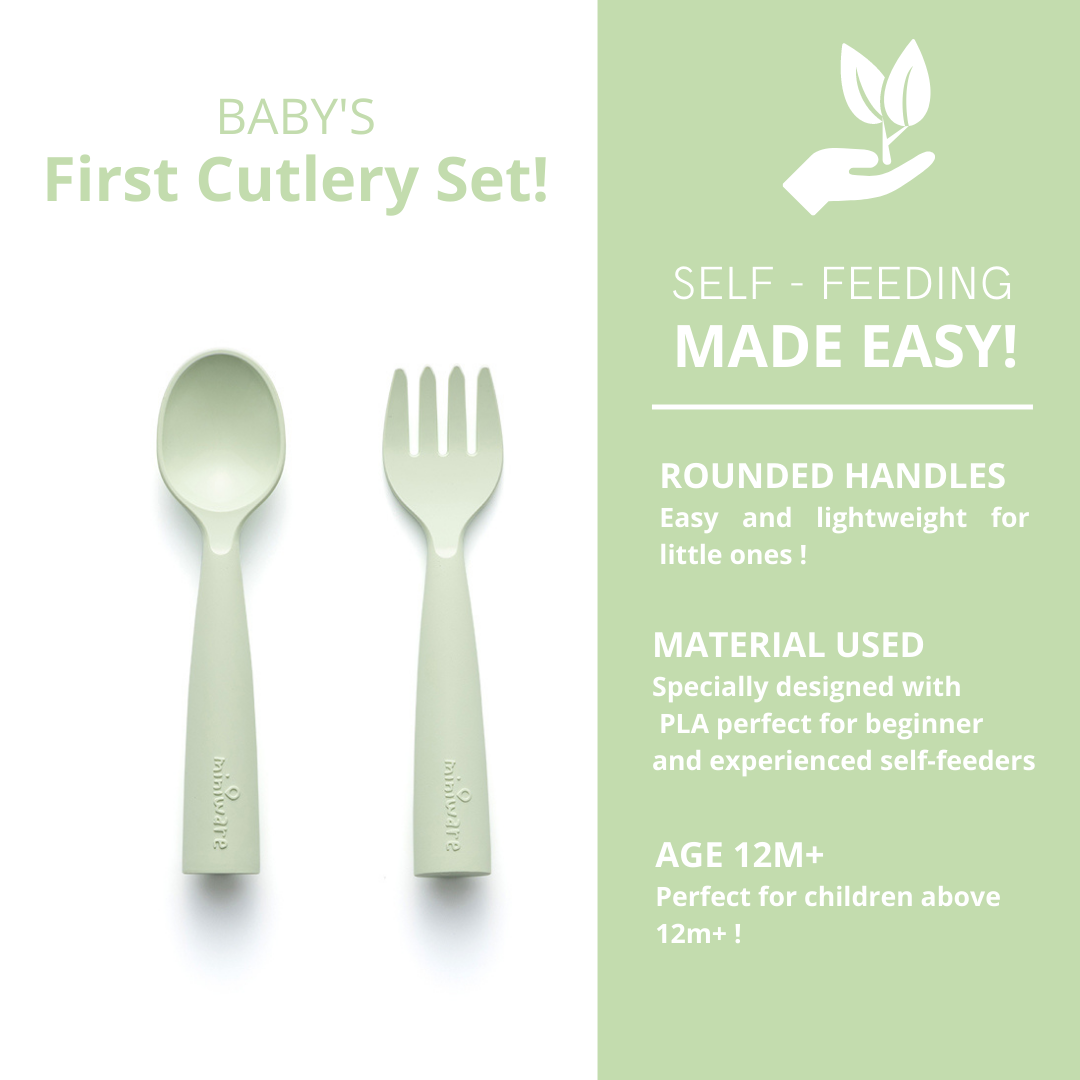 Miniware My First Cutlery Fork & Spoon Set - Key Lime