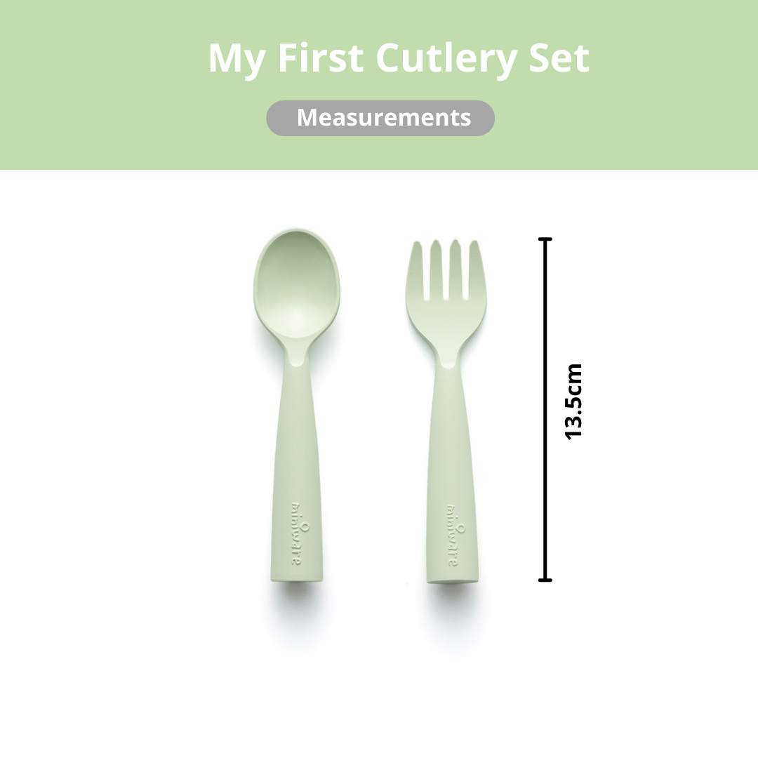 Miniware My First Cutlery Fork & Spoon Set - Key Lime