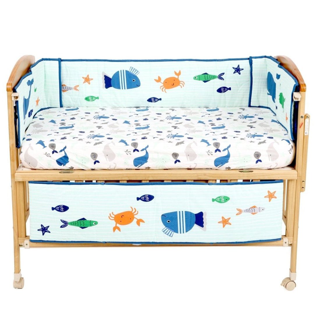My Sea World - 4 Section Crib Rails Protector Bumper Set - BPR - SEWD