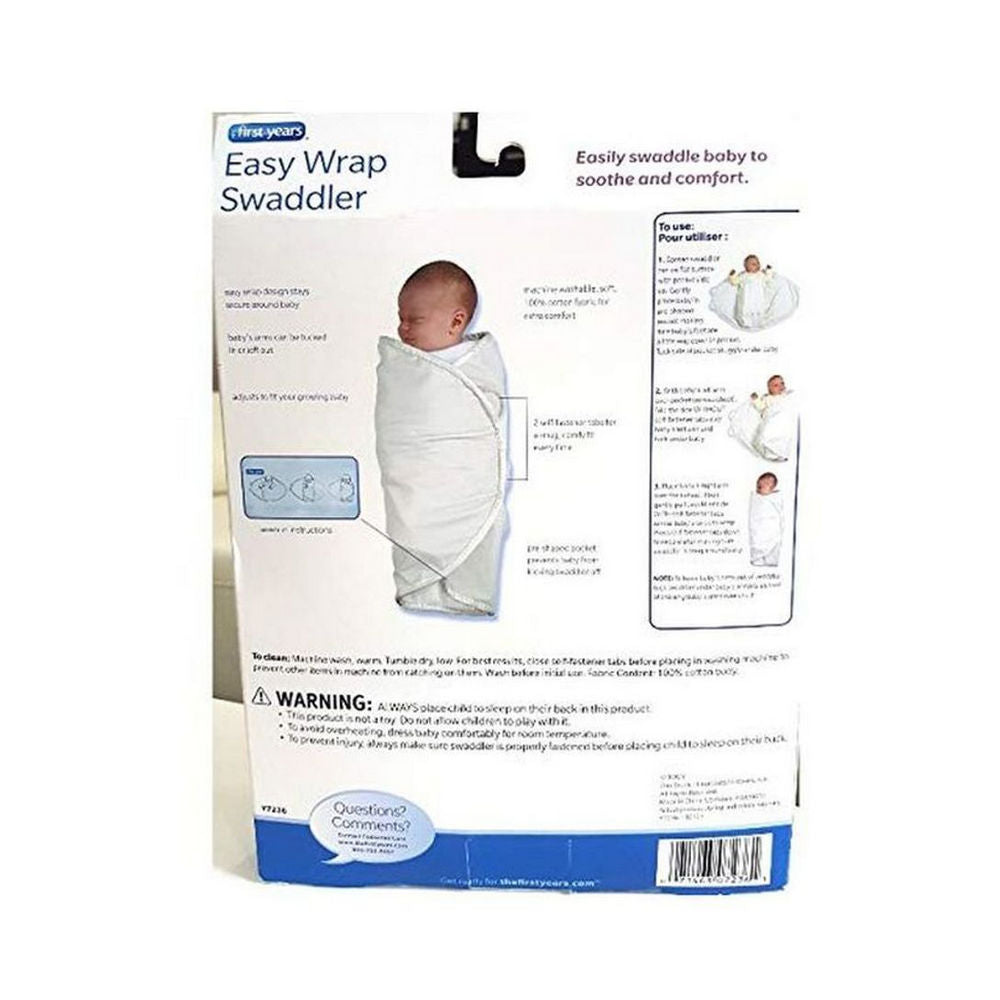 The First Years Swaddle Swaddler Organic Cotton (Pack Of 2) (Birth To 24 Months)