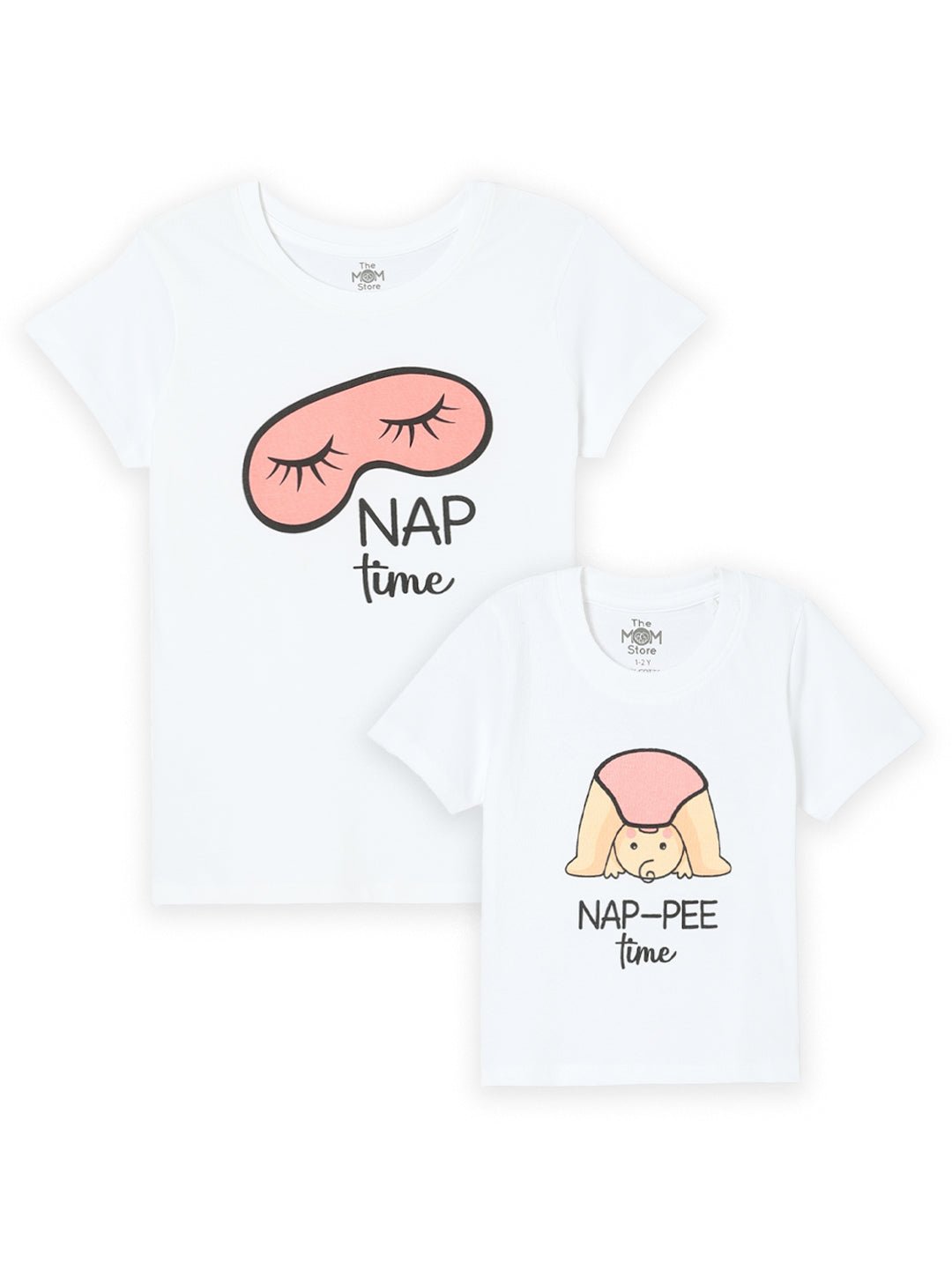 Nap Time Matching Family T-shirt - Combo of 2 - TWN2 - SS - NPTM