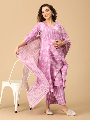 Nargis Noor Maternity and Nursing Kurta Set With Dupatta - S Maternity Ethnic Set