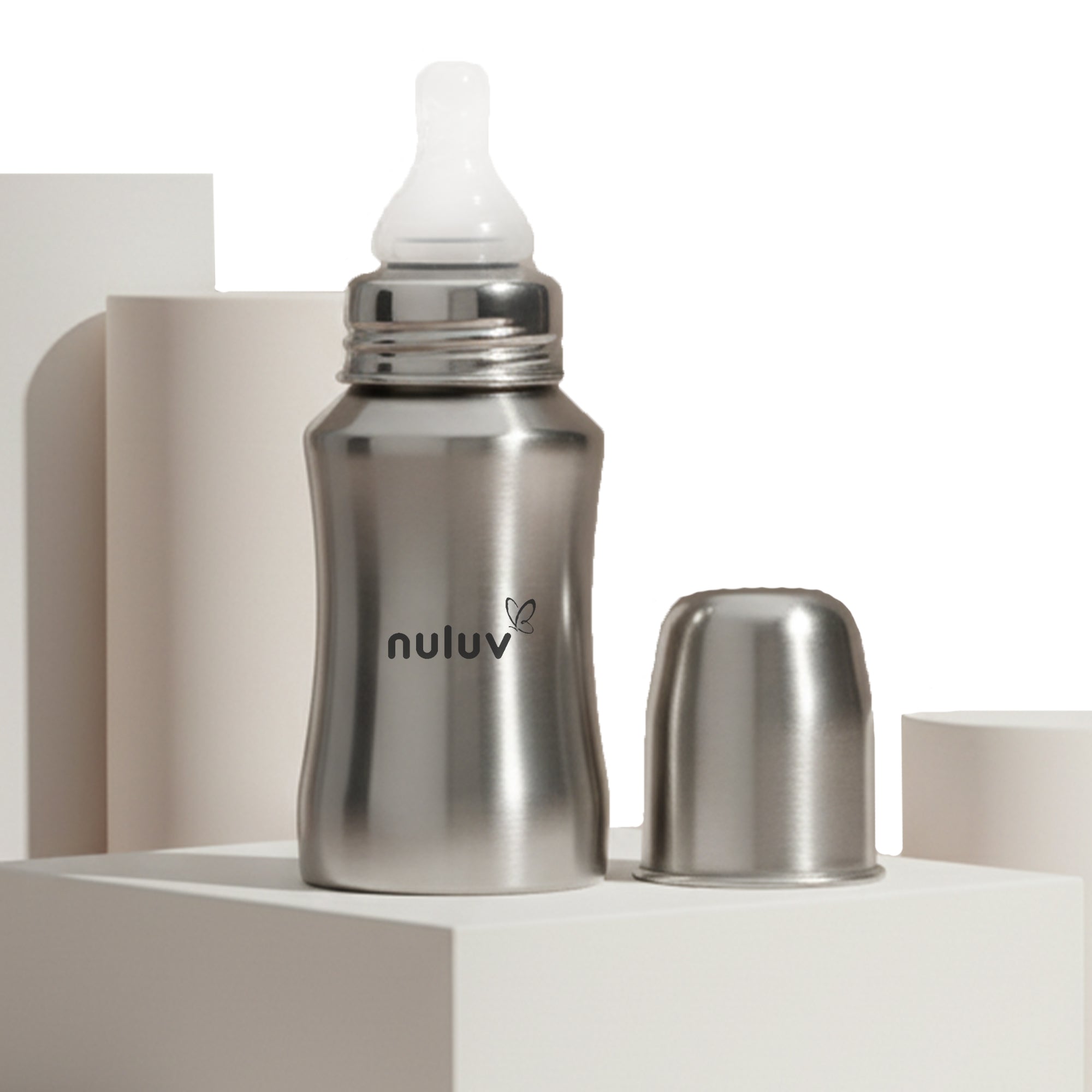 Narrow Neck Steel Feeding Bottle with nipple - 140ml Feeding Bottles