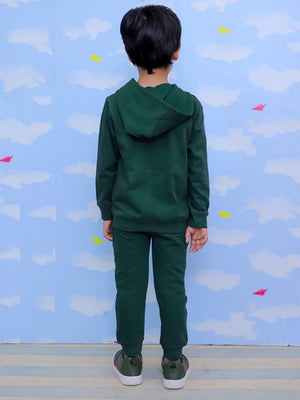 Naughty Puppies Zipper Jacket & Bottle Green Sweatpants Combo