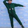 Naughty Puppies Zipper Jacket & Bottle Green Sweatpants Combo