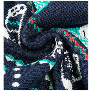 Navy 2 Christmas Deers Knitted Christmas cardigan Sweater for Kids - 3 - 4 Years Winter Wear