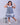 Navy Blue Checkered Girls Casual Dress