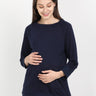Navy Blue Maternity and Nursing Sweatshirt - MNSWT-NBLU-S