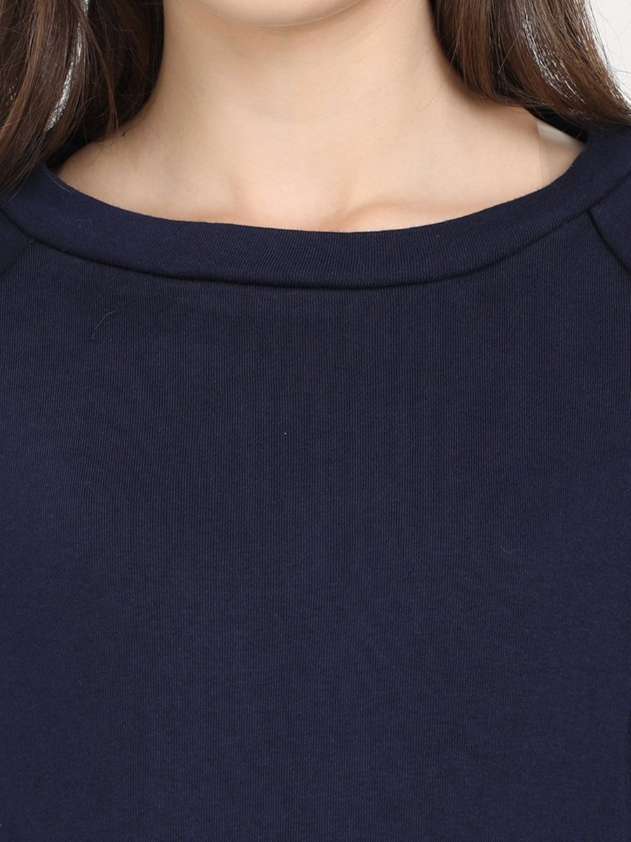 Navy Blue Maternity and Nursing Sweatshirt - MNSWT-NBLU-S