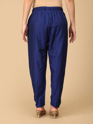 Navy Blue Silk Maternity Pants - MBS - SK - NVBSP - S