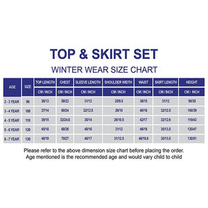 Navy Bunny Cardigan & Checked Skirt, Winterwear 2Pcs set for Girls - 2 - 3 Years Kids Clothing