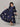 Navy Flared Floral Gold Foil Print Maternity and Feeding Kurti - MEW-NVGLD-S