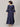 Navy Flared Floral Gold Foil Print Maternity and Feeding Kurti - MEW-NVGLD-S