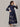 Navy Flared Floral Gold Foil Print Maternity and Feeding Kurti - MEW-NVGLD-S