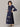 Navy Flared Floral Gold Foil Print Maternity and Feeding Kurti - MEW-NVGLD-S