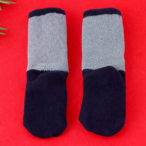 Navy & Grey Snowman & Bell Christmas Themed Ankle Length Socks For Kids - 0 - 6 Months Christmas
