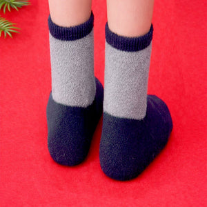 Navy & Grey Ted & Mittens Christmas Themed Ankle Length Socks For Kids - 2 - 4 Years Christmas