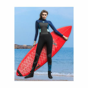 Navy Hibiscus Full Length Scuba Swimsuit 1.5mm Neoprene Swimwear for water adventures for Teens and Adults - XS Swim