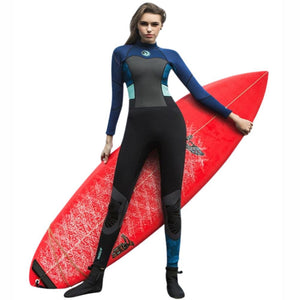 Navy Hibiscus Full Length Scuba Swimsuit 1.5mm Neoprene Swimwear for water adventures for Teens and Adults - XS Swim