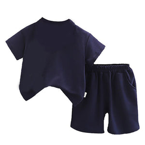 Navy Long Legs Teddy 2 Pcs Shorts Set For Toddlers And Kids - 2 - 3 Years Kids Clothing