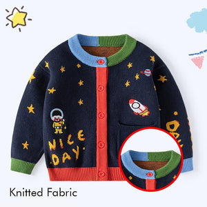 Navy Multi Space Rocket Cardigan/Warmer/Sweater for Toddlers & Kids - Little Surprise BoxNavy Multi Space Rocket Cardigan/Warmer/Sweater for Toddlers & Kids