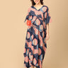 Navy Nectarine Maternity and Nursing Kaftan Nighty - NW - SD - NVNCT - S
