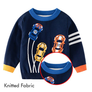 Navy Race Cars Theme Cardigan/Warmer/Sweater for Toddlers & Kids - Little Surprise BoxNavy Race Cars Theme Cardigan/Warmer/Sweater for Toddlers & Kids