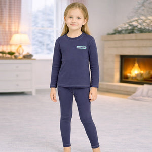 Navy Round Neck Upper & Lower Body Thermal Winter Warmers - 2 - 3 Years Winter Wear