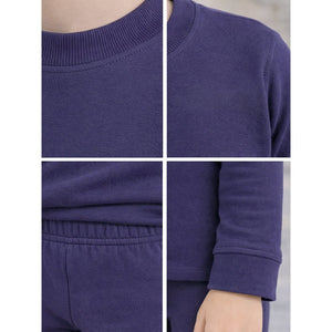Navy Round Neck Upper & Lower Body Thermal Winter Warmers - 2 - 3 Years Winter Wear