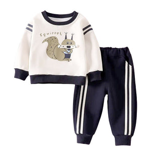 Navy Squirrel Tracksuit Set for Kids - 2 - 3 Years Kids Clothing
