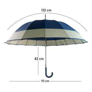 Navy with Grey Border Large Canopy Size Umbrella for Adults - Monsoon Wear