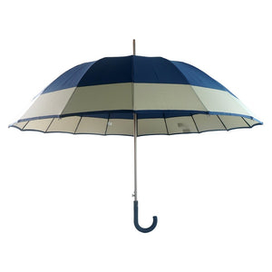 Navy with Grey Border Large Canopy Size Umbrella for Adults - Monsoon Wear