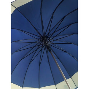 Navy with Grey Border Large Canopy Size Umbrella for Adults - Monsoon Wear