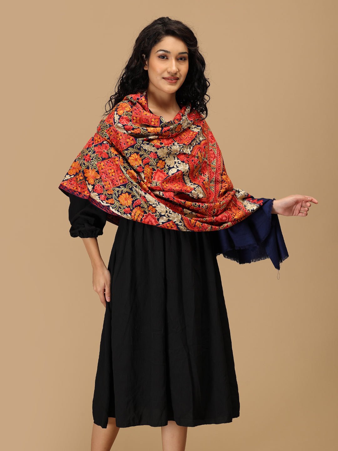 Neel Noor Embroidered Woolen Stoles - Onesize Winter Stoles