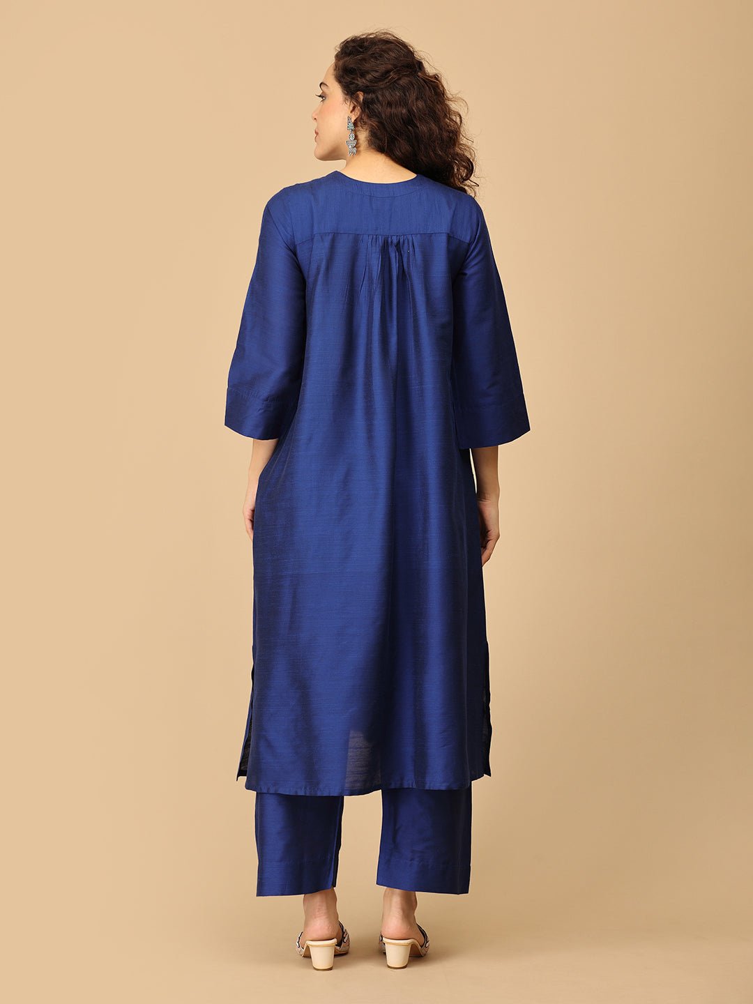 Neelam Ehsas Maternity and Nursing Silk Kurta Set - MEW - SK - NLEH - S