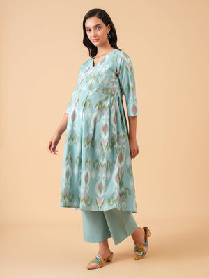 Neelambari Maternity and Nursing Kurta Set With Dupatta - S Maternity Ethnic Set
