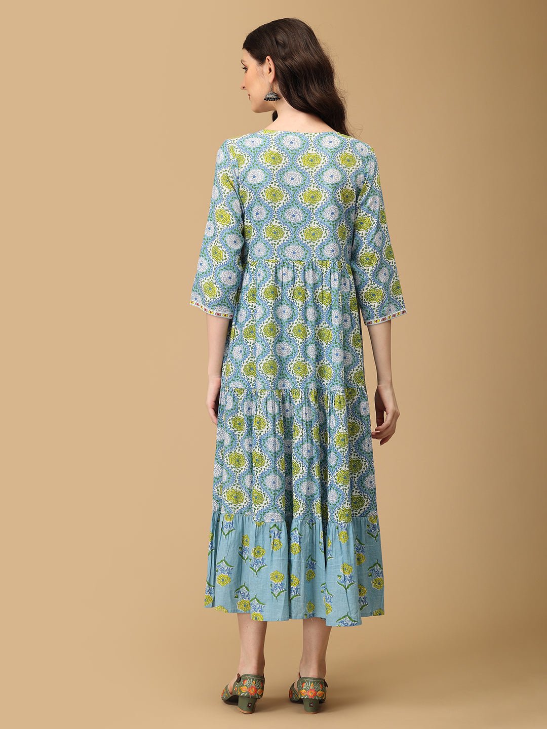 Neelambari Maternity and Nursing Maxi Kurti Dress - MEW - JC - NLBR - S