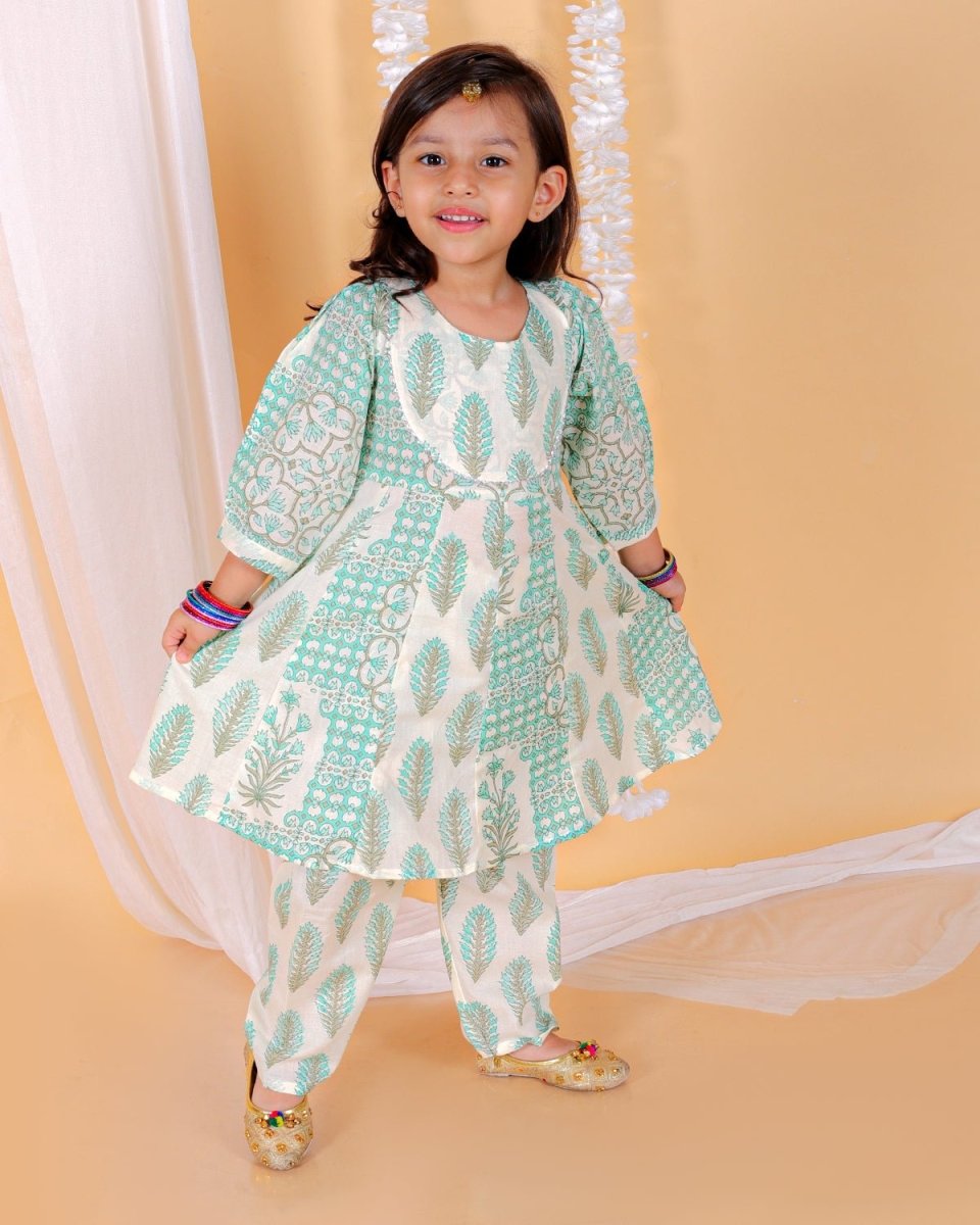 Neelegagan Girls Floral Print Anarkali Kurta Set - KES-SC-NLGF-0-6