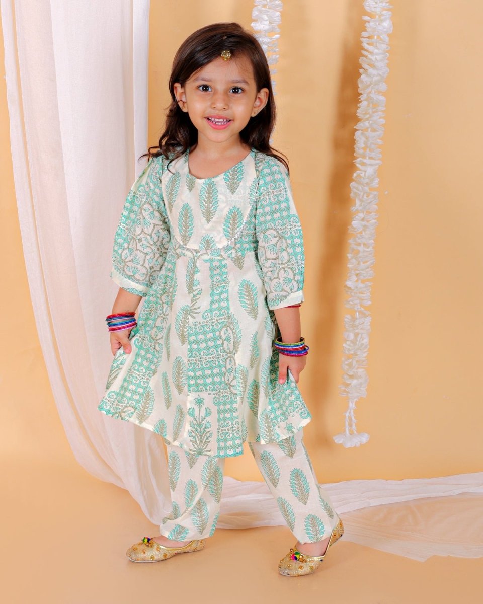 Neelegagan Girls Floral Print Anarkali Kurta Set - KES-SC-NLGF-0-6