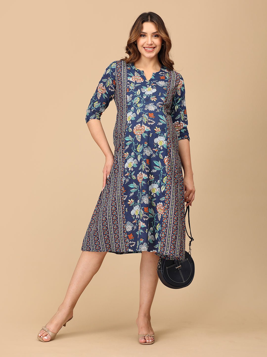 Neeloufer Maternity and Nursing Kurti Dress - MEW - SF - NLFR - S