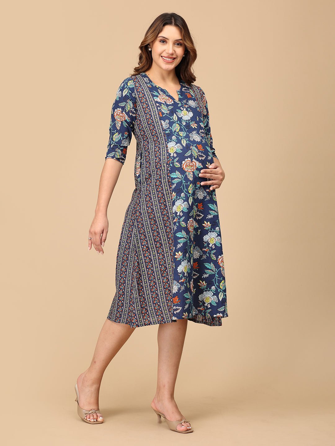 Neeloufer Maternity and Nursing Kurti Dress - MEW - SF - NLFR - S