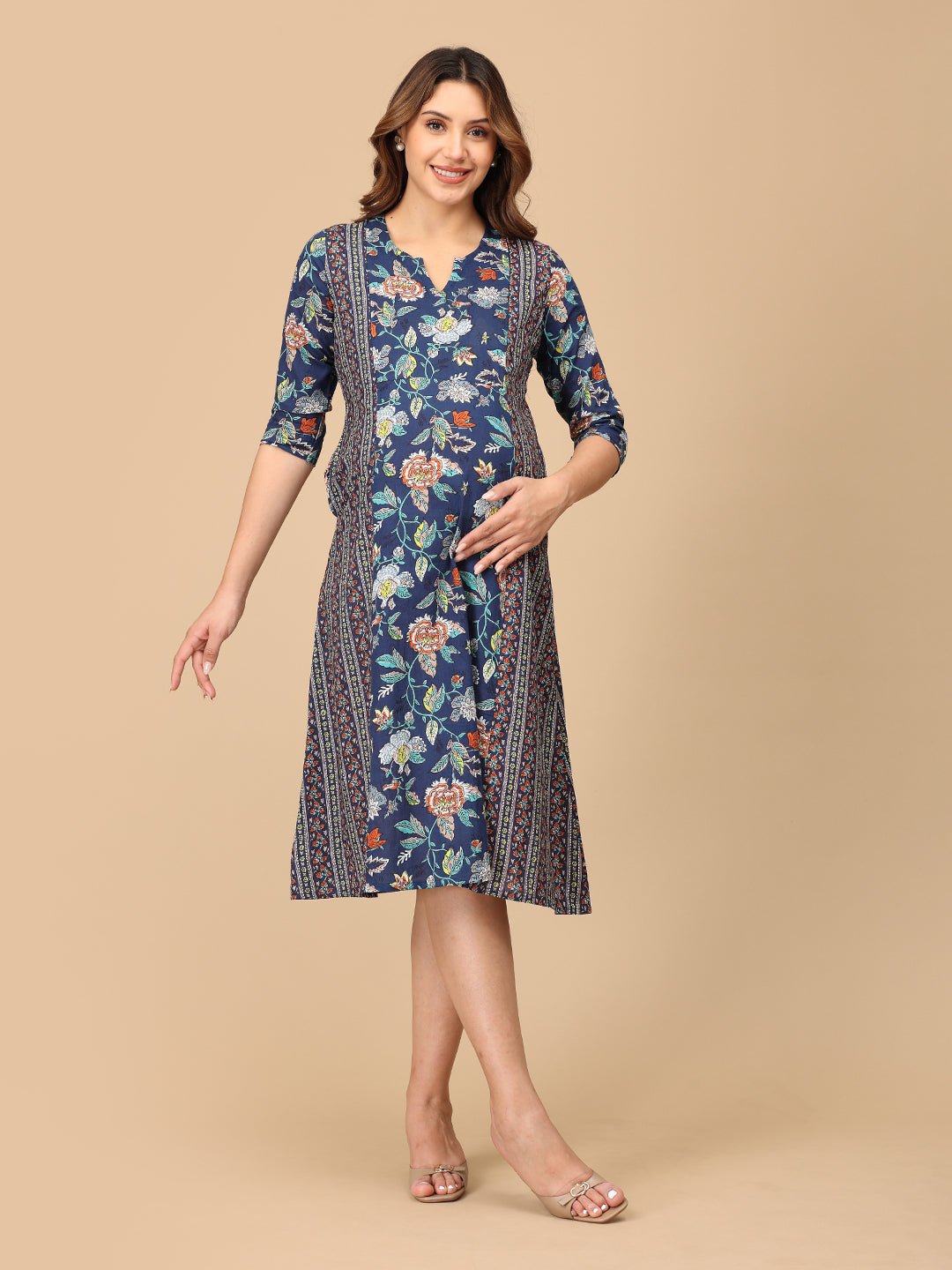 Neeloufer Maternity and Nursing Kurti Dress - MEW - SF - NLFR - S