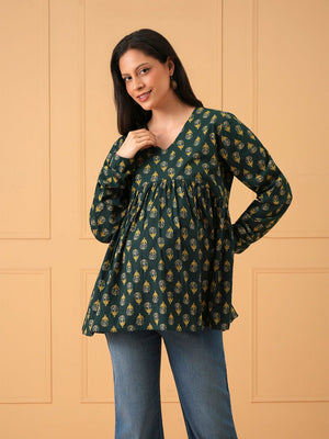 Neelpatra Maternity Short Kurti - S Maternity and Nursing Tops