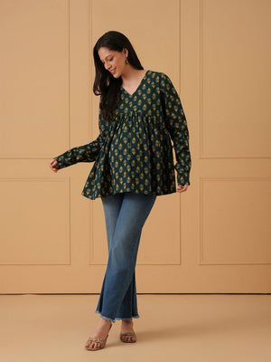 Neelpatra Maternity Short Kurti - S Maternity and Nursing Tops