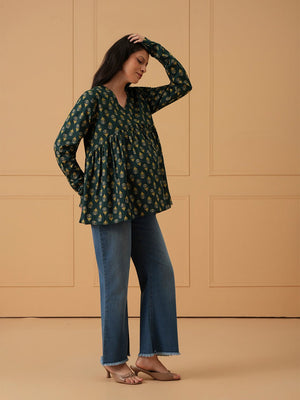 Neelpatra Maternity Short Kurti - S Maternity and Nursing Tops