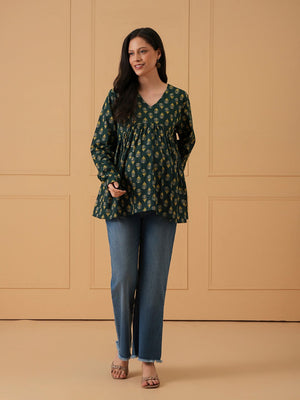 Neelpatra Maternity Short Kurti - S Maternity and Nursing Tops
