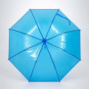 Neon Blue Jelly Transparent Umbrella for Teens & Adults - Monsoon Wear