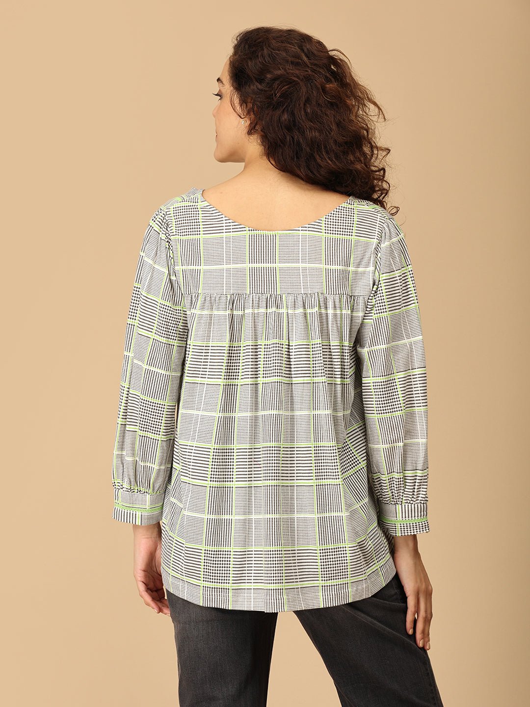 Neon Grid Maternity and Nursing Top - MAT - SD - NEOG - S