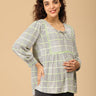 Neon Grid Maternity and Nursing Top - MAT - SD - NEOG - S