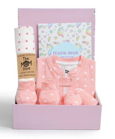 Newborn Baby Gift Set | 6-Piece Glitter Baby Shower Hamper